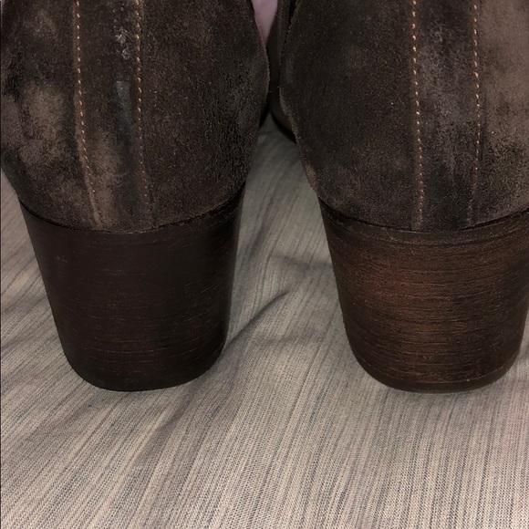 Vince Hallie Stacked Heel Suede Bootie - Picture 3 of 4